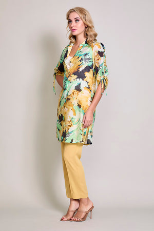 Túnica larga elegante estampado floral manga 3/4