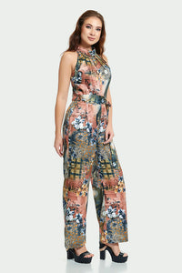 JUMPSUIT TIPO HALTER CON ESTAMPADO MULTICOLOR