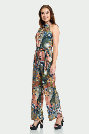 JUMPSUIT TIPO HALTER CON ESTAMPADO MULTICOLOR