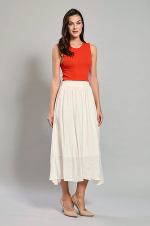 Falda casual larga blanca con fondo