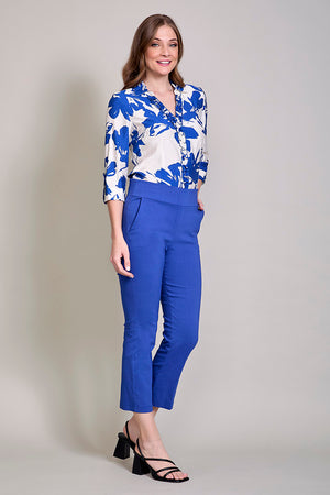 Leggings básico casual color azul con bolsillos