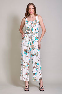 Jumpsuit casual sin manga con estampado floral
