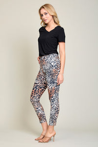 Leggings casual estampado con pretina ancha