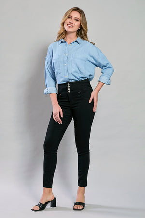 Camisa juvenil de mezclilla manga larga