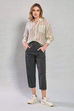 Cargar imagen en el visor de la galería, Blusa ligera juvenil casual amarilla a rayas