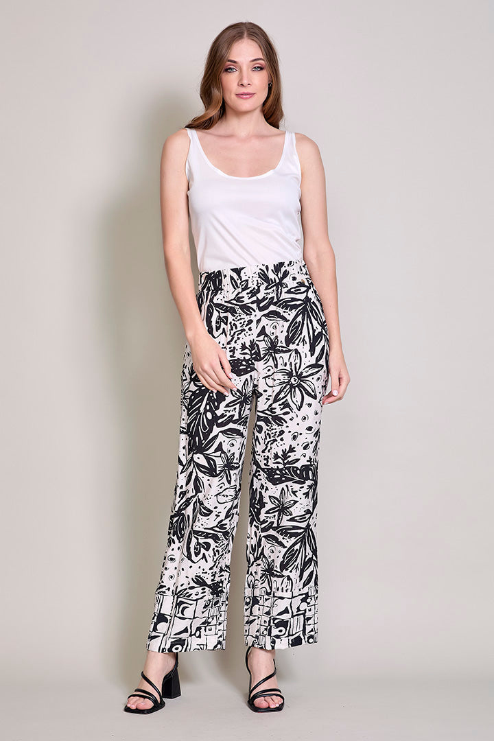 Pantalón casual estampado con pretina de resorte