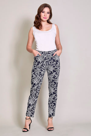 Leggings casual corte recto estampado con bolsillos