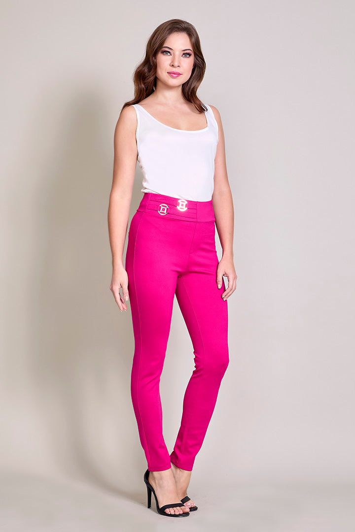 Leggings básico color fucsia con detalle en pretina