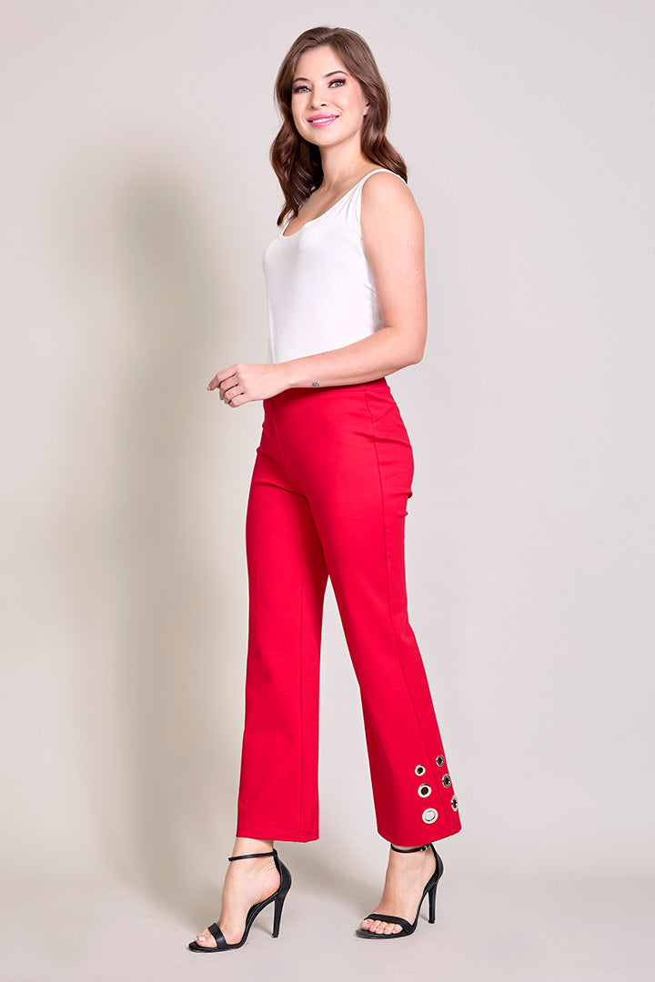 Leggings elegante color rojo con detalle