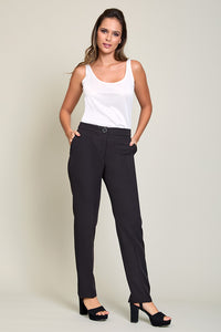 Pantalón recto casual color negro con bolsillos