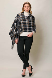 Bufanda larga invernal color negro con blanco