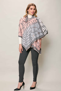 Bufanda larga invernal elegante con estampado rosa