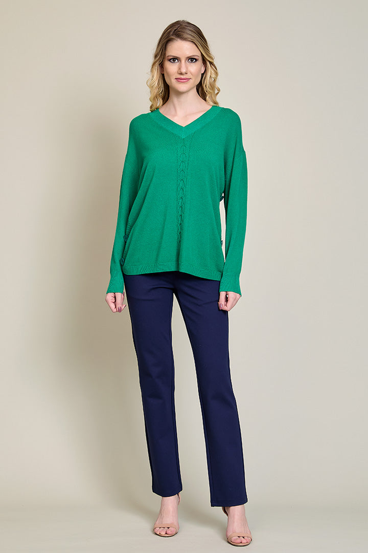 Green sweater navy pants best sale