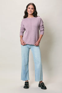 Suéter casual color violeta cuello redondo