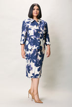 Cargar imagen en el visor de la galería, Conjunto plus estampado color azul con falda