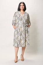 Cargar imagen en el visor de la galería, Vestido plus casual con estampado manga 3/4
