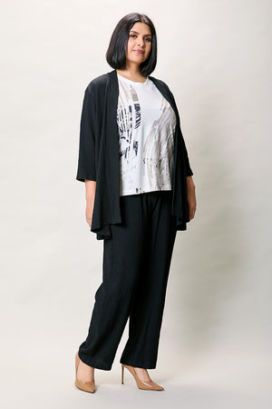 Conjunto plus de blusa estampada con ensamble y pantalón