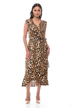 Cargar imagen en el visor de la galería, Vestido casual estampado animal print con olanes