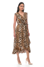Cargar imagen en el visor de la galería, Vestido casual estampado animal print con olanes
