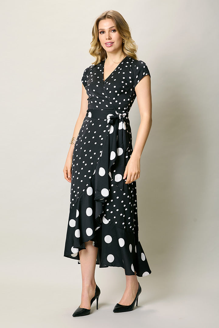 Vestido casual tipo gypsy color negro con estampado
