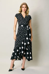Vestido casual tipo gypsy color negro con estampado