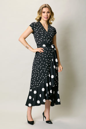 Vestido casual tipo gypsy color negro con estampado