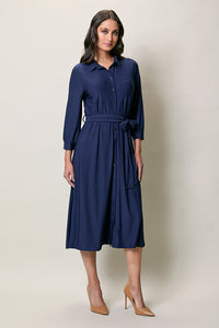 Vestido casual tipo camisero color azul marino